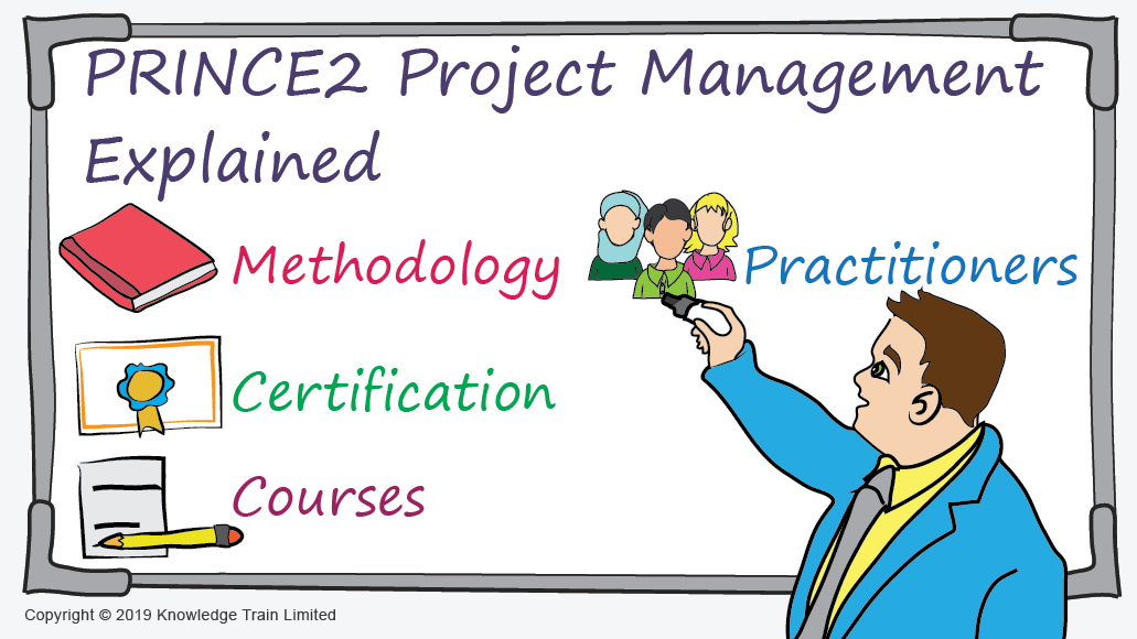 Trainer explaining about PRINCE 2 project management